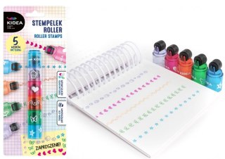 Stempelek roller pieczątki kolorowe 5 sztuk Kidea #G2