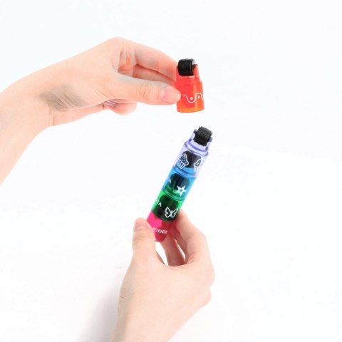 Stempelek roller pieczątki kolorowe 5 sztuk Kidea #G2 Stempelek roller pieczątki kolorowe 5 sztuk Kidea #G2