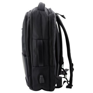 Plecak Miejski Biznesowy USB Pas Piersiowy Czarny 26L