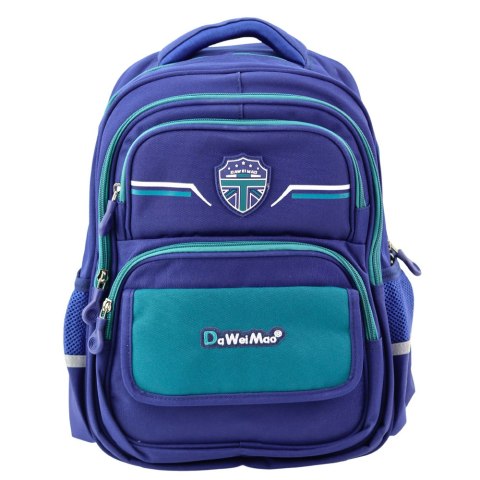 Plecak Szkolny Dziecięcy Pas Piersiowy Granatowo Zielony 38x28x19 cm Plecak Szkolny Dziecięcy Pas Piersiowy Granatowo Zielony 38x28x19 cm