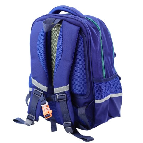 Plecak Szkolny Dziecięcy Pas Piersiowy Granatowo Zielony 38x28x19 cm Plecak Szkolny Dziecięcy Pas Piersiowy Granatowo Zielony 38x28x19 cm