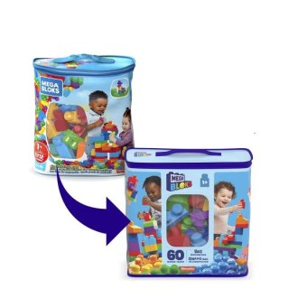 Mega Bloks Duża ECO torba z klockami niebieska