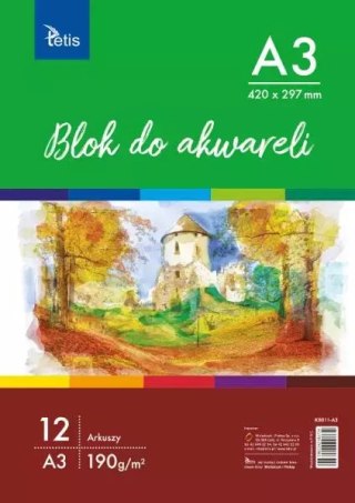 Blok do akwareli A3 190g 12ark. KB011-A3