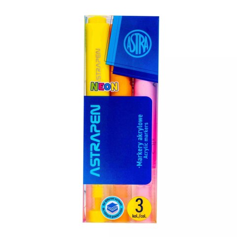Markery trójkątne akrylowe Astrapen Neon 3 kolory Markery trójkątne akrylowe Astrapen Neon 3 kolory