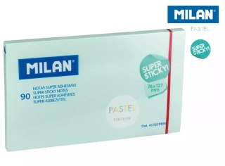 Karteczki samoprzylepne niebieski Milan super sticky pastel 127 x 76, 90 sztuk