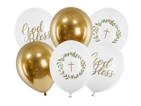 Balony 30cm God Bless Pastel Pure White 50szt Balony 30cm God Bless Pastel Pure White 50szt