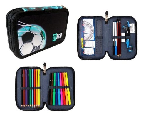 Piórnik podwójny z wyposażeniem PC4 Neon Football Piórnik podwójny z wyposażeniem PC4 Neon Football