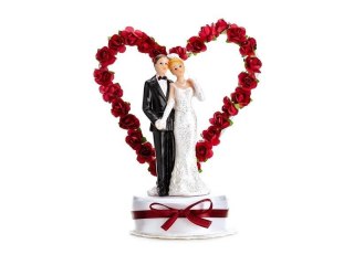 Figurka Para Młoda biały i bordo 16cm