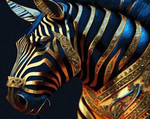 Malowanie po numerach + złota farba - Złota zebra Malowanie po numerach + złota farba - Złota zebra