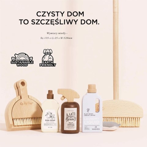Drewniany zestaw do sprzątania zabawka dla dzieci odgrywanie ról Le Toy Van Drewniany zestaw do sprzątania zabawka dla dzieci odgrywanie ról Le Toy Van