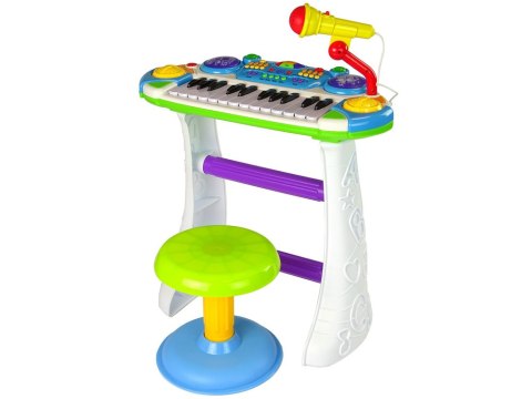 Organy Keyboard Krzesełko Mikrofon Niebieski Organy Keyboard Krzesełko Mikrofon Niebieski