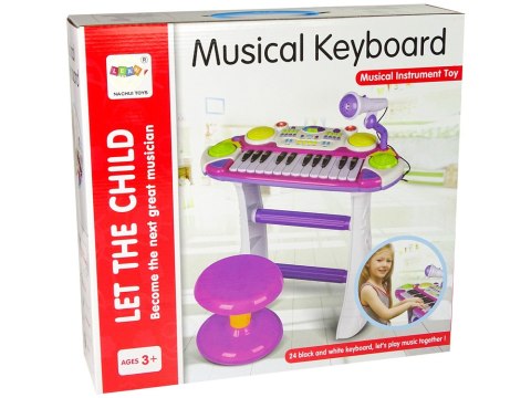 Organy Keyboard Krzesełko Mikrofon Niebieski Organy Keyboard Krzesełko Mikrofon Niebieski