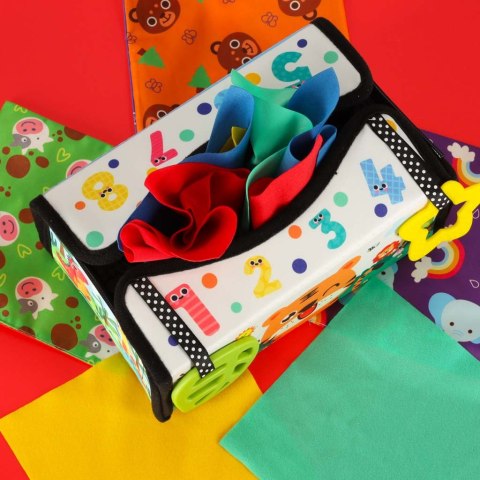 Sorter pudełko z chusteczkami sensoryczne montessori mata 2w1 Sorter pudełko z chusteczkami sensoryczne montessori mata 2w1