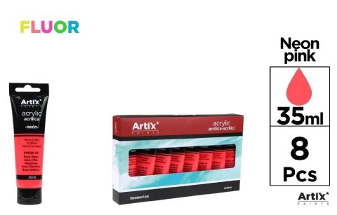 Farba akrylowa fluorescencyjna 35ml różowa (8szt) Farba akrylowa fluorescencyjna 35ml różowa (8szt)
