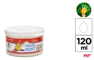 Farba do malowania palcami biała 120ml (6szt)