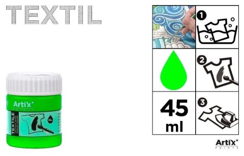 Farba do tkanin zielona fluor 45ml (6szt) Farba do tkanin zielona fluor 45ml (6szt)