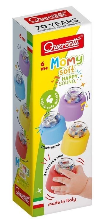 Klocki Momy Soft miękkie z grzechotką 4el Klocki Momy Soft miękkie z grzechotką 4el