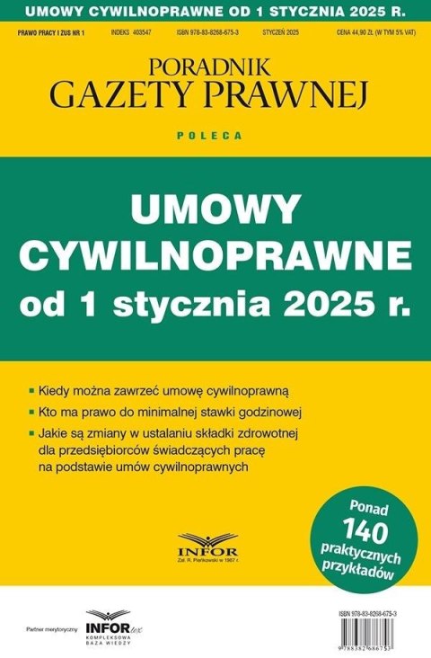 Umowy cywilnoprawne od 1 stycznia 2025 Umowy cywilnoprawne od 1 stycznia 2025