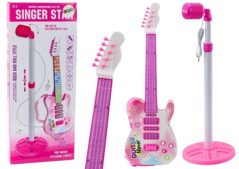 Gitara elektryczna i statyw z mikrofonem Gitara elektryczna i statyw z mikrofonem