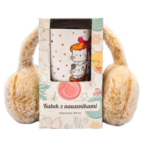 Kubek ceramiczny z nausznikami. Kotki Kubek ceramiczny z nausznikami. Kotki