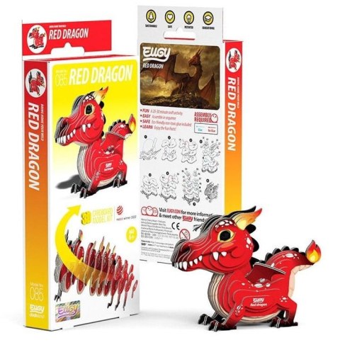 Czerwony Smok Eugy. Eko Układanka 3D Czerwony Smok Eugy. Eko Układanka 3D