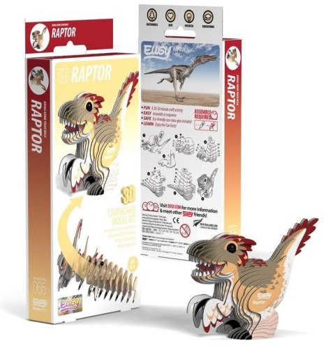 Dinozaur Raptor Eugy. Eko Układanka 3D Dinozaur Raptor Eugy. Eko Układanka 3D