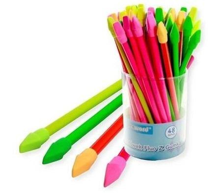 Ołówek fluo z gumką strzałką (48szt) Ołówek fluo z gumką strzałką (48szt)