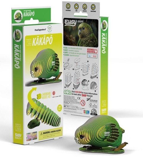 Papuga Kakapo Eugy. Eko Układanka 3D Papuga Kakapo Eugy. Eko Układanka 3D