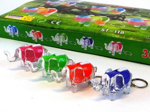 Brelok słonik ze światłem 6x4cm (30szt) Brelok słonik ze światłem 6x4cm (30szt)