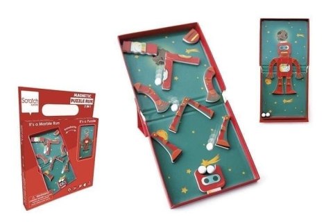 Magnetyczne puzzle Robot i tor kulek gra 2w1 Magnetyczne puzzle Robot i tor kulek gra 2w1
