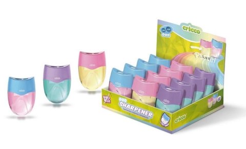 Temperówka podwójna owalna pastel (12szt) CRICCO Temperówka podwójna owalna pastel (12szt) CRICCO