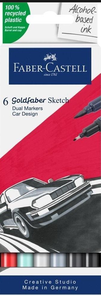 Pisak dwustronny Goldfaber Sketch car design 6 kol Pisak dwustronny Goldfaber Sketch car design 6 kol