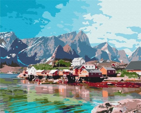 Malowanie po numerach - Wieś Nadmorska 40x50cm Malowanie po numerach - Wieś Nadmorska 40x50cm