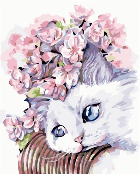 Malowanie po numerach - Zamyślony kotek 40x50cm Malowanie po numerach - Zamyślony kotek 40x50cm