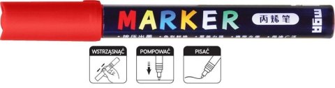 Marker akrylowy 1-2mm czerwony (6szt) M&G Marker akrylowy 1-2mm czerwony (6szt) M&G