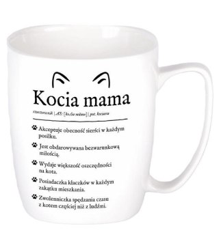 Kubek ceramiczny biały Kocia mama