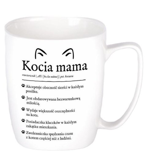 Kubek ceramiczny biały Kocia mama Kubek ceramiczny biały Kocia mama