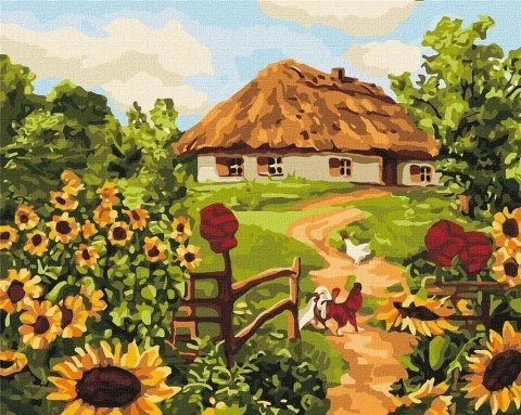 Malowanie po numerach - Ukraińska chatka 40x50 Malowanie po numerach - Ukraińska chatka 40x50
