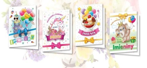 Karnet B6 z naklejkami Imieniny dzieci MIX (10szt) Karnet B6 z naklejkami Imieniny dzieci MIX (10szt)