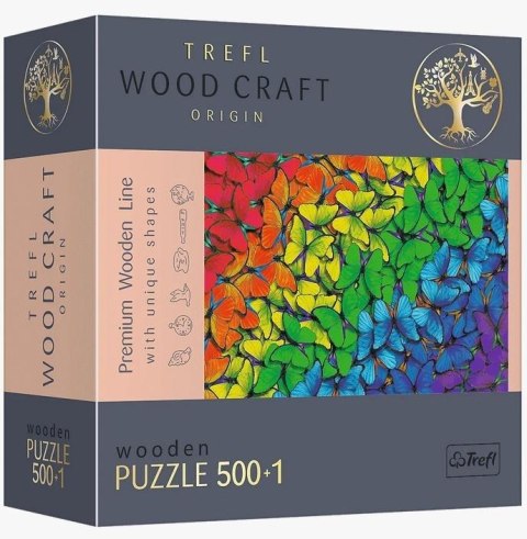 Puzzle drewniane 500+1 Tęczowe motyle TREFL Puzzle drewniane 500+1 Tęczowe motyle TREFL