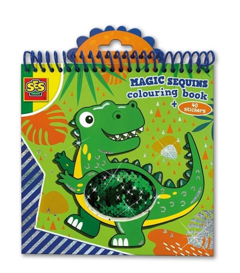 Kolorowanka z magicznymi cekinami Dinozaur Kolorowanka z magicznymi cekinami Dinozaur