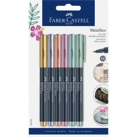 Pisaki metaliczne Metallics 6 kol. FABER CASTELL Pisaki metaliczne Metallics 6 kol. FABER CASTELL