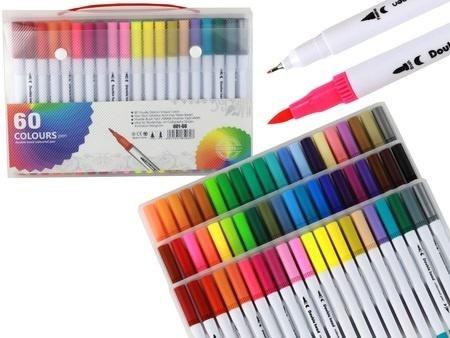 Pisaki dwustronne w organizerze 60szt Pisaki dwustronne w organizerze 60szt