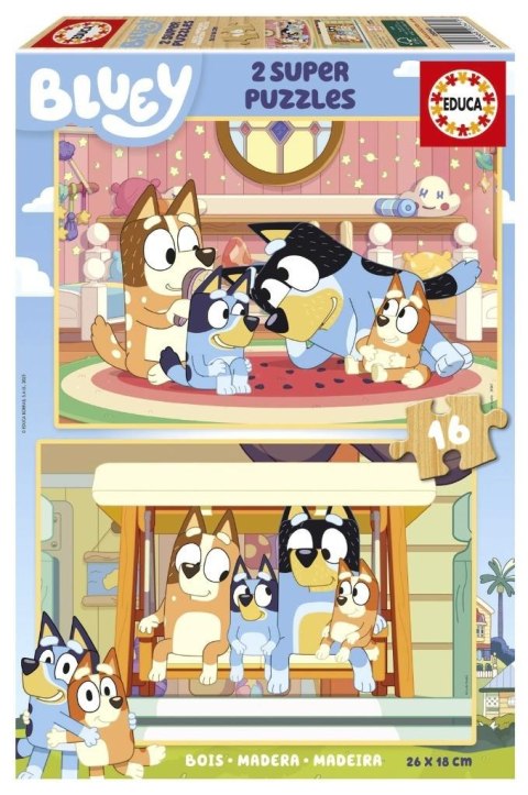 Puzzle drewniane 2x16 Blue Puzzle drewniane 2x16 Blue