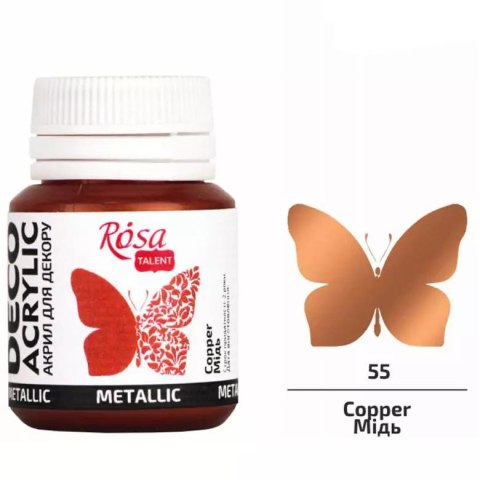 Akryl do dekoracji 55 Copper metallic 20 ml ROSA Talent Akryl do dekoracji 55 Copper metallic 20 ml ROSA Talent