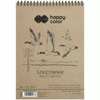 Szkicownik na spirali A5/80K Ptaki HAPPY COLOR
