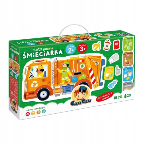 CzuCzu. Puzzle 26 elementów. Śmieciarka