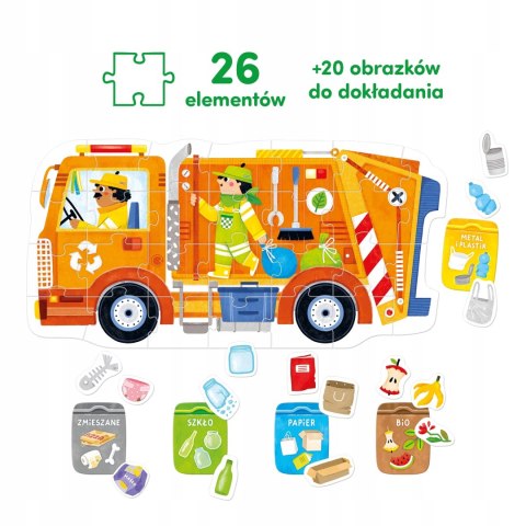 CzuCzu. Puzzle 26 elementów. Śmieciarka