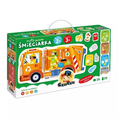 CzuCzu. Puzzle 26 elementów. Śmieciarka