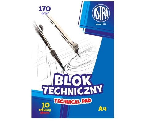 Blok techniczny A4/10K 170g (10szt) ASTRA Blok techniczny A4/10K 170g (10szt) ASTRA
